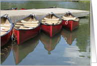 Any Occasion, Blank Note Card, Red Canoes, Reflection card