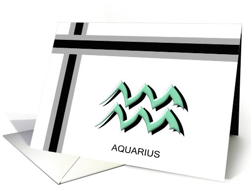 Aquarius Zodiac Happy Birthday card (1027805)