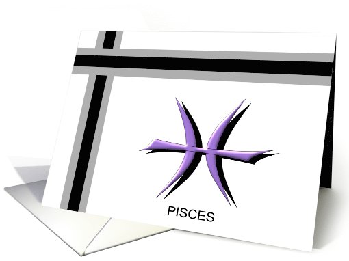 Pisces Zodiac Happy Birthday card (1027817)