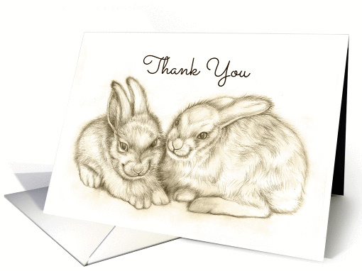 Two Bunnies Thank You card (1079112)