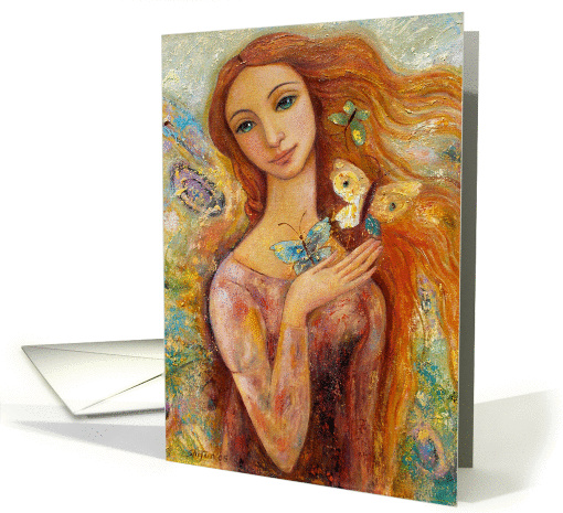 Fairy Princess with Butterflies, Fine Art blank card (1058453)