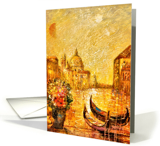 Fine art Venice specific wedding anniversary card for spouse card