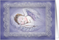 Angel Baby Lace Birth Announcement card