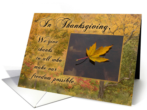 Thanksgiving Thanks to Service-Person Autumn Leaf card (1126862)