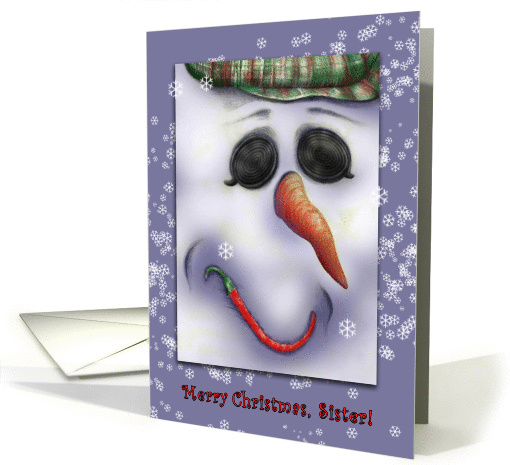 A Jolly snowman wishes a Merry Christmas for Sister card (1169720)