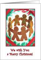 Gingerbread Boys Singing We Wish You A Merry Christmas Card
