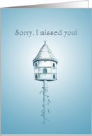 Cottage Birdhouse-Sorry, I Missed You at Home Door-to-Door Business card