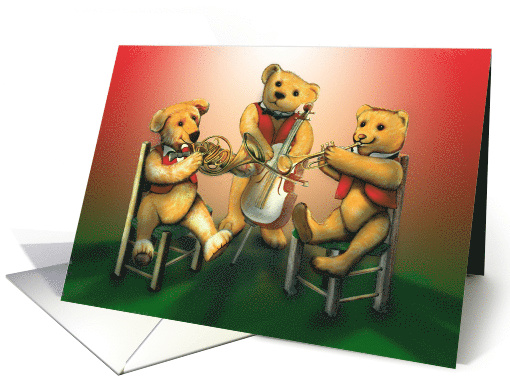 Vintage Musical Christmas Bears card (1461032)