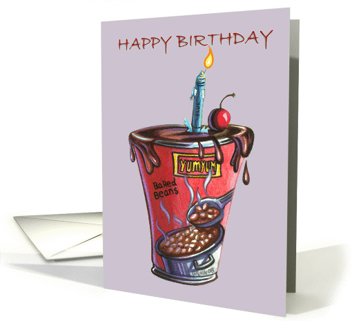 Happy Baked Bean Birthday card (1233196)