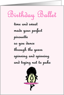 Birthday Ballet - A funny birthday poem for your favorite ballerina card