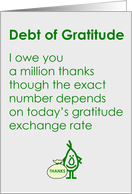 Debt of Gratitude - A thank You Poem focusing on precision card