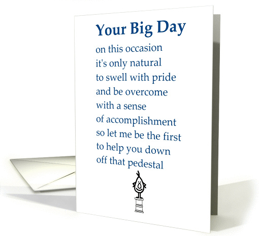 Your Big Day - a funny congratulations poem card (1206204)
