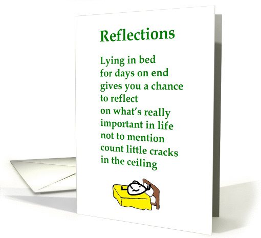 Reflections - a funny Get Well Poem card (1215796)