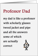 Professor Dad  a funny Fathers Day Poem card