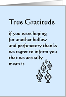 True Gratitude - a funny thank you poem from all of us card