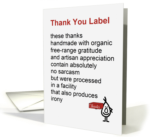 Thank You Label - a funny Thank You poem card (1357282)