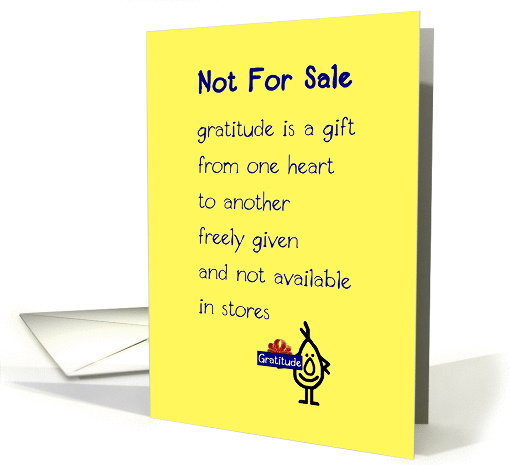 Not For Sale - a funny thank you poem card (1363340)