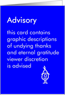 Advisory - a funny thank you poem (and advisory) card