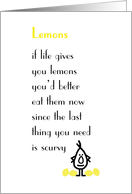 Lemons - a funny get well poem card