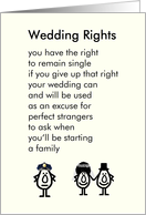 Wedding Rights - A funny congratulations poem for newlyweds card