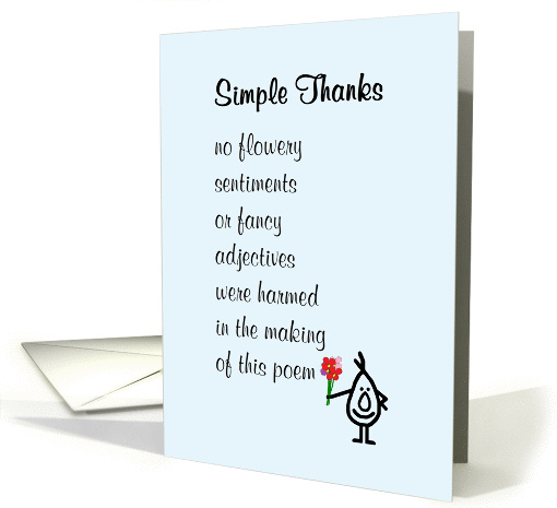 Simple Thanks - a funny thank you poem card (1399452)