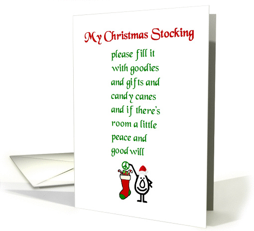 My Christmas Stocking - a funny Christmas Poem card (1413152)