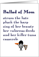 Ballad of Mom - a funny Happy Mother’s Day poem card