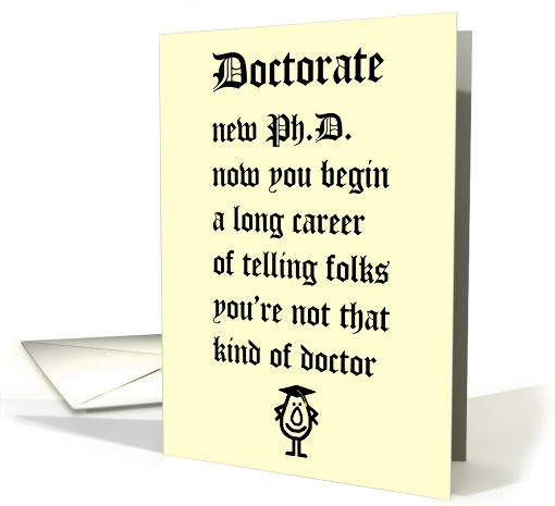 Doctorate - a funny poem for the new Ph.D. card (1434400)