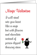 Ninja Valentine - a funny Happy Valentine’s Day poem card