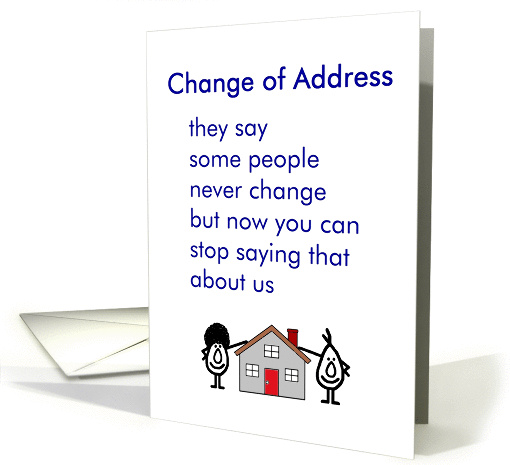 Change of Address - a funny change of address poem card (1461388)