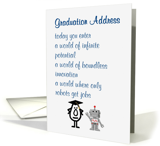 Graduation Address - a funny college graduation poem card (1466320)