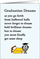 Graduation Dreams - funny college graduation poem card