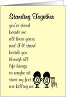 Standing Together - a funny poem about friendship and support card