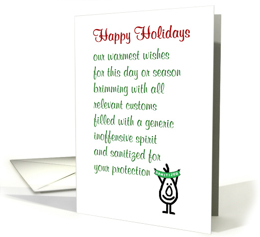 Happy Holidays - a funny season's greetings poem card (1504624)