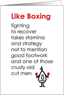 Like Boxing  A Funny Recovery From Surgery Poem card