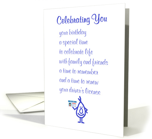 Celebrating You, A Funny Happy Birthday Poem card (1584850)