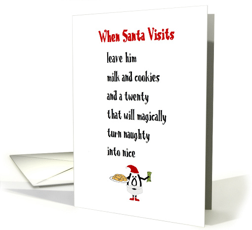When Santa Visits, A Funny Merry Christmas Poem card (1587136)