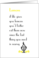 Lemons, A Funny Missing You Poem for a Friend card
