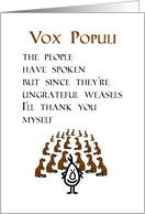 Vox Populi, A Funny Thank You Poem card