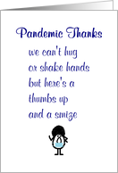 Pandemic Thanks A Funny Thank You Poem In The Days Of COVID 19 card
