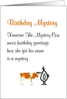 Birthday Mystery A Happy Birthday Poem About a Cow card