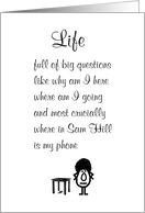 Life A Funny Thinking Of You Poem card