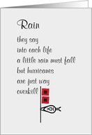 Rain A Funny Thinking Of You Poem card