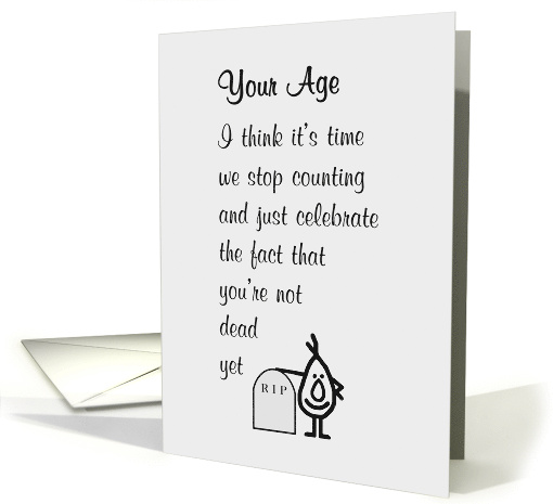 Your Age A Funny Happy Birthday Poem card (1819708)