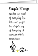 Simple Things A Funny Thinking Of You Poem card