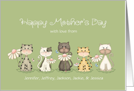 Mother’s Day Five Cats from all of us - custom names card