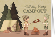 Boys Camp Out Birthday Party Invitation card