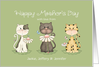 Mother’s Day Three Cats From All of Us Custom Names card