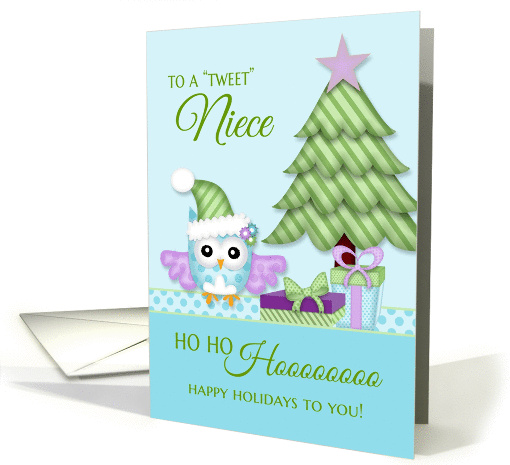 To 'Tweet Niece Happy Holiday Owl w/tree & presents card (1132214)