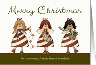Christmas, to custom name / relationship - Candy Cane Angels card